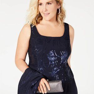 Alex Evenings Plus Size Sequined Chiffon Dress and Jacket